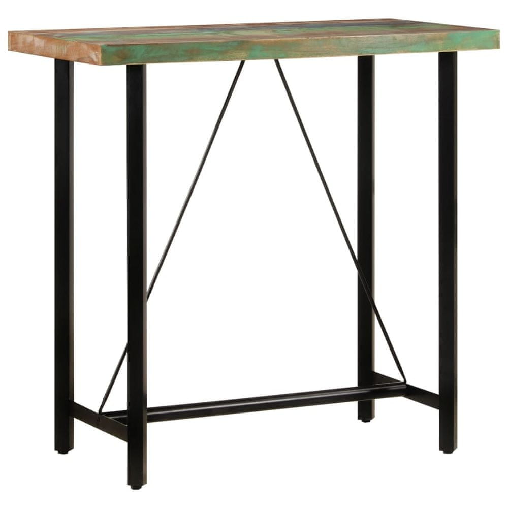 Vidaxl Barový stôl 110x55x107 cm masívne recyklované drevo a železo